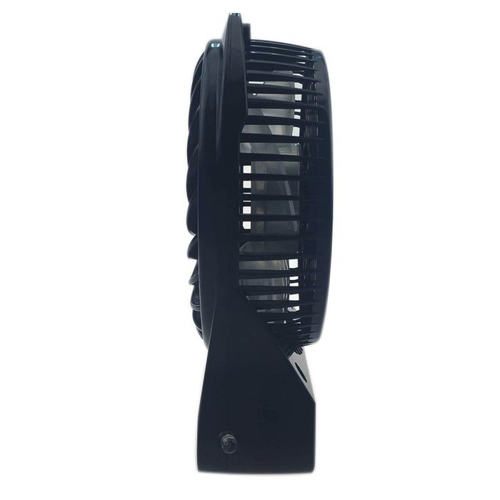 Xboard 3 Speeds Rechargeable Mini USB Fan Portable Desktop Fan with LED Light - Black N2
