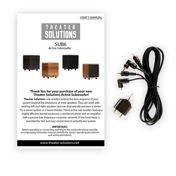 Theater Solutions SUB6FM Front Firing Powered Subwoofer (Mahogany) N2
