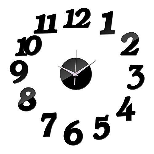 EverTrust(TM) top fashion new 3d diy acrylic mirror sticker wall clocks horloge large living room decorative needle...