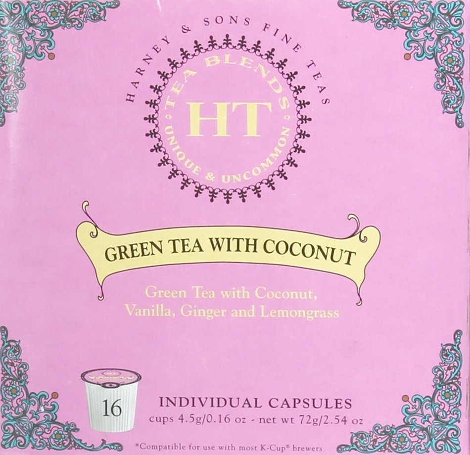 Harney and Sons Green Tea with Coconut and Ginger Capsules, 16 Count N6