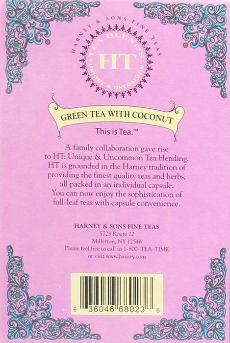 Harney and Sons Green Tea with Coconut and Ginger Capsules, 16 Count N7