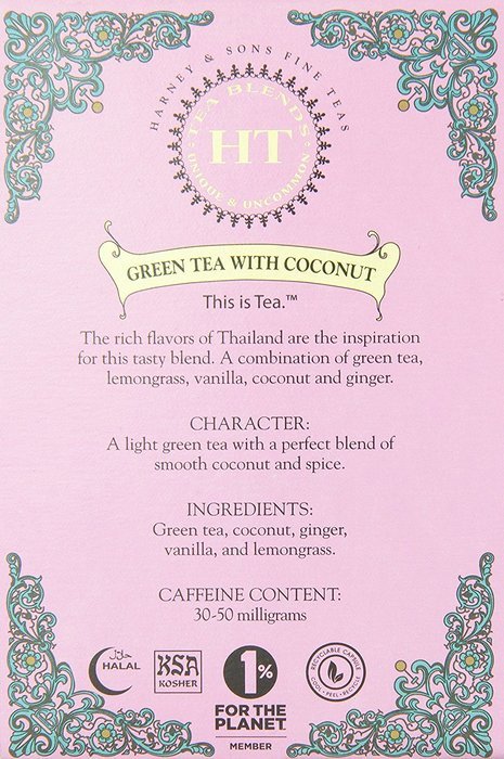 Harney and Sons Green Tea with Coconut and Ginger Capsules, 16 Count N9