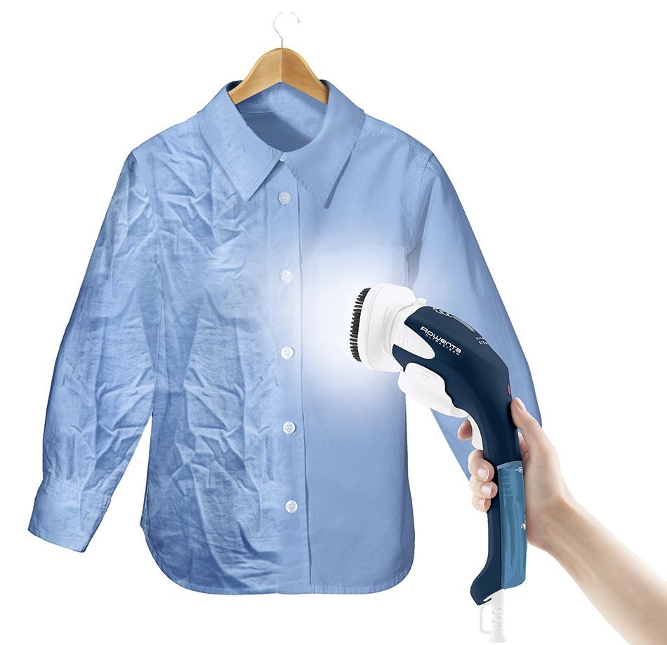 Rowenta GS3010 Ultrasteam Hand-Held Garment and Fabric Steamer with Lint Pad and Travel Pouch, 800-Watt, Blue N7