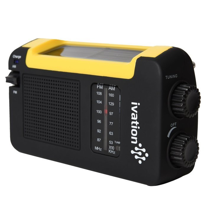 Ivation Portable Solar & Hand Crank AM/FM Weather Radio, Compact Size Emergency Camping Device, Built in External... N2
