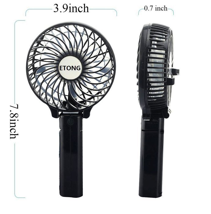 ETONG Handheld Rechargeable Fans 3 Speed Mini Fan Battery Operated Electric Personal Fans Foldable Fans Hand Bar... N12