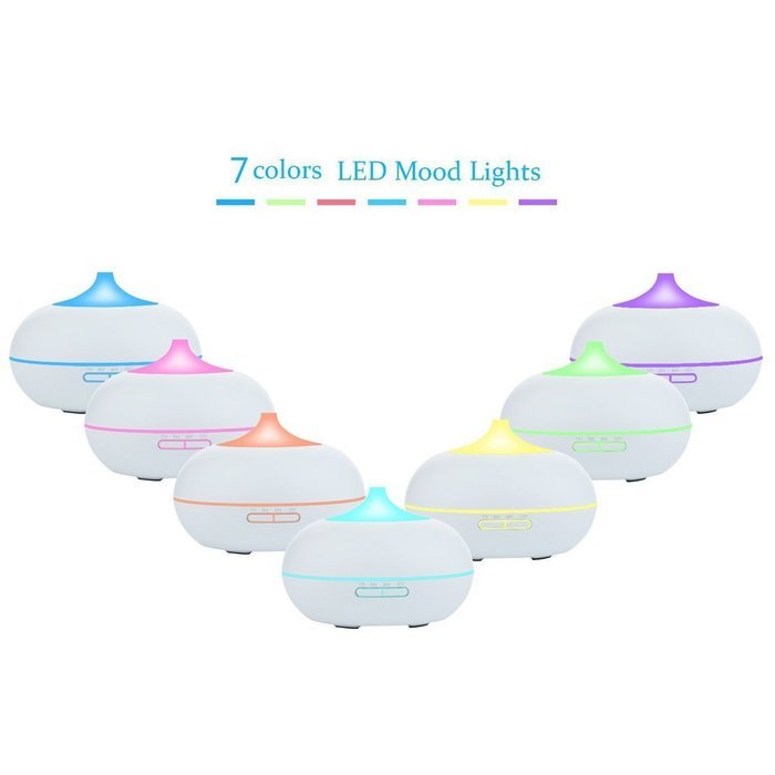300ml Essential Oil Diffuser,Quiet Ultrasonic Cool Mist Humidifier with 7 Colors LED and Waterless Auto Shut-off... N12