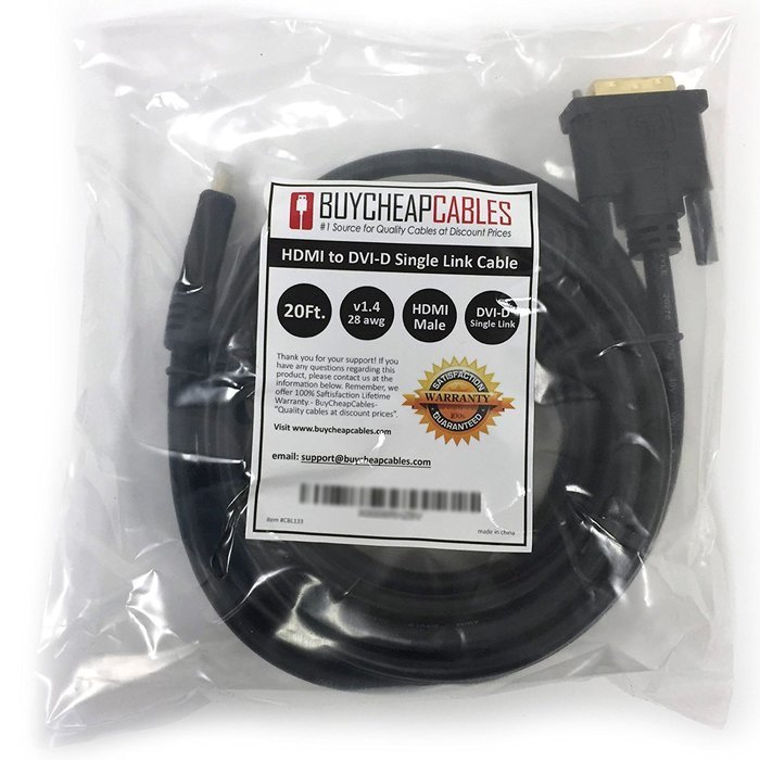 BuyCheapCables&reg; HDMI to DVI Cable 30Ft Gold Plated Dual Link DVI-D 24k (9.1m) N9