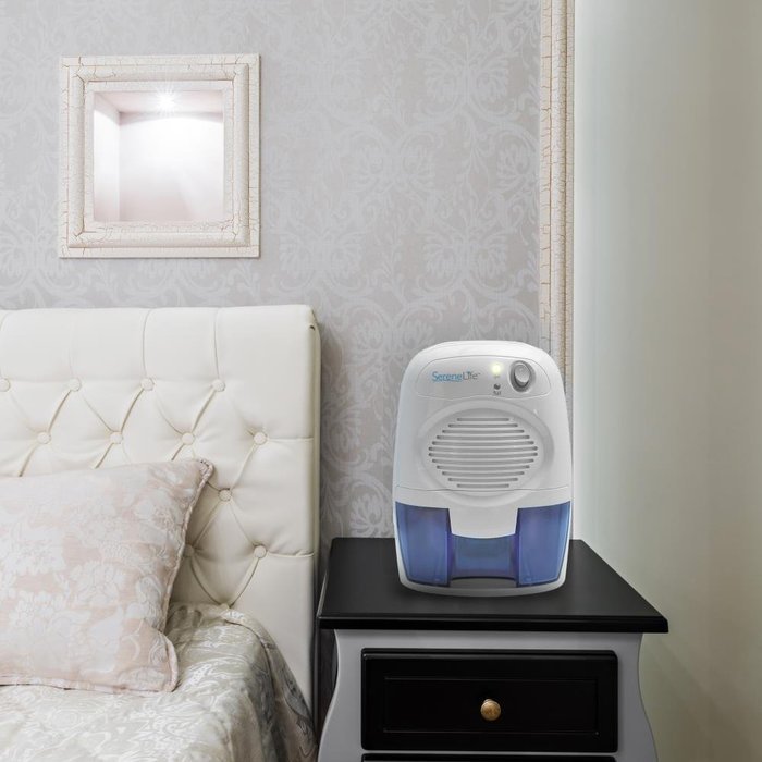 SereneLife - Portable Dehumidifier Thermo-Electric 16 Oz - for Rooms up to 1,100 Cubic Feet (PDUMID20) N5