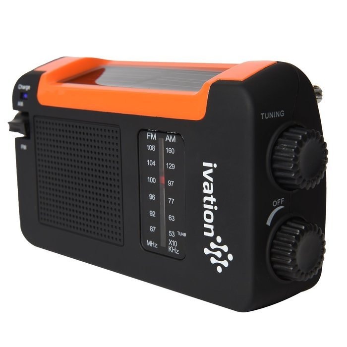 Ivation Portable Solar & Hand Crank AM/FM Weather Radio, Compact Size Emergency Camping Device, Built in External... N3
