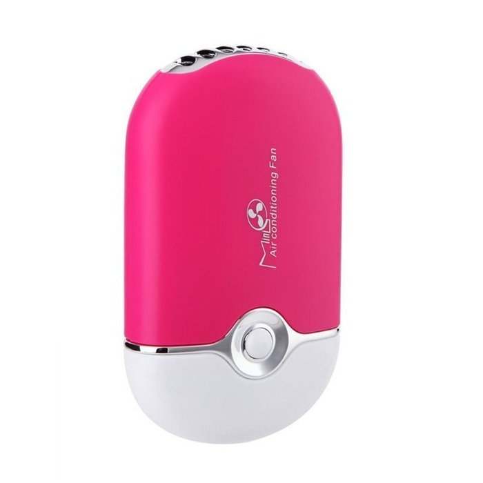 Cyours Mini Air Conditioning Fan,Hand-held No Leaf Fan (blue) N5