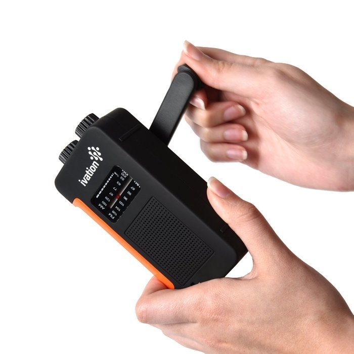 Ivation Portable Solar & Hand Crank AM/FM Weather Radio, Compact Size Emergency Camping Device, Built in External... N4