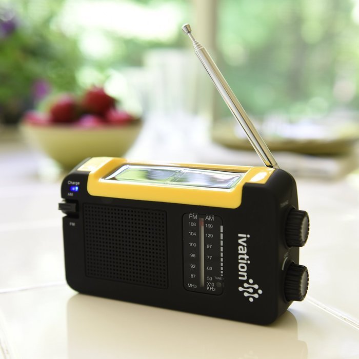 Ivation Portable Solar & Hand Crank AM/FM Weather Radio, Compact Size Emergency Camping Device, Built in External... N5