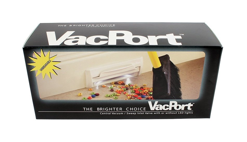 Cen-Tec Systems 39442 Vacport Sweep Inlet Valve with LED Lights, Black N4