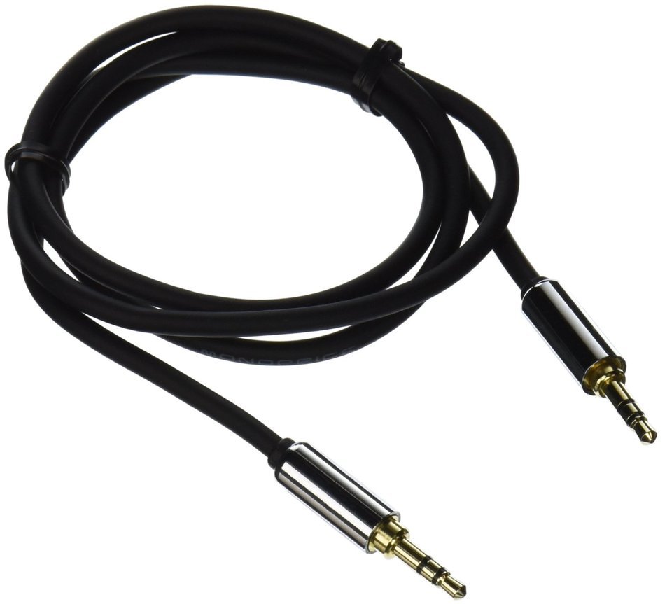 Monoprice 109764 3-Feet 3.5mm Stereo Male to 3.5mm Stereo Male Gold Plated Cable for Mobile, Black