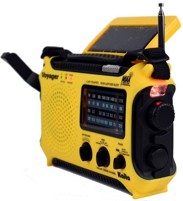 Kaito KA500L 4-Way Powered Emergency AM/FM/SW NOAA Weather Alert Radio with Solar,Dynamo Crank,Flashlight and... N9