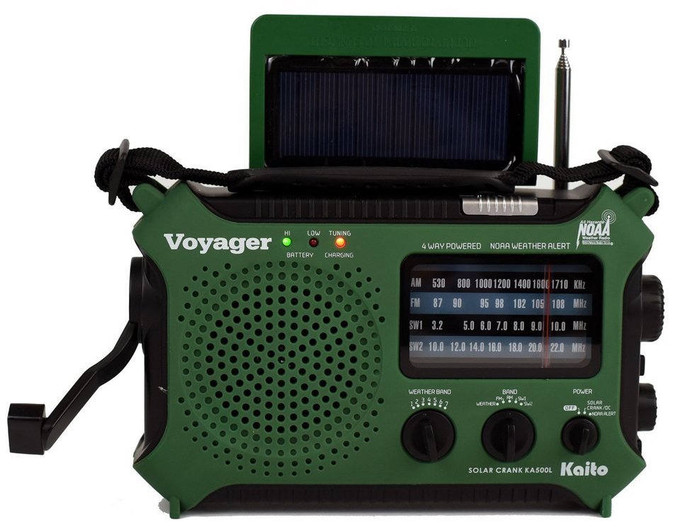 Kaito KA500L 4-Way Powered Emergency AM/FM/SW NOAA Weather Alert Radio with Solar,Dynamo Crank,Flashlight and... N15