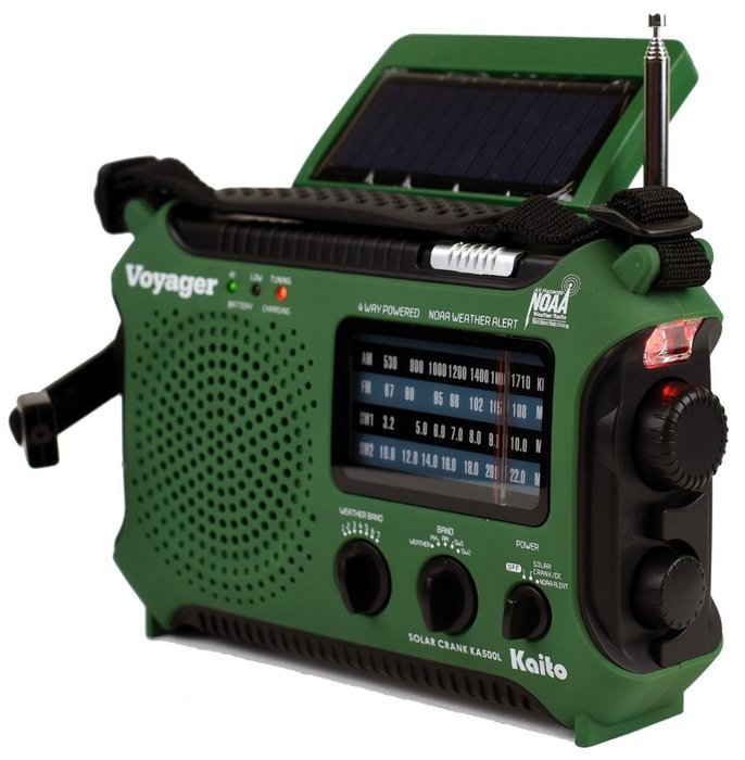 Kaito KA500L 4-Way Powered Emergency AM/FM/SW NOAA Weather Alert Radio with Solar,Dynamo Crank,Flashlight and... N16