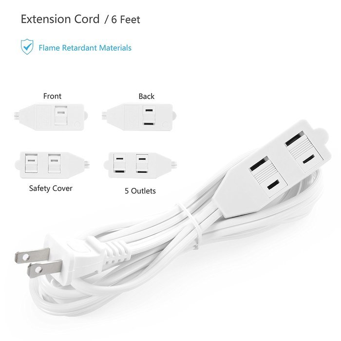 Bestten Wall Outlet Surge Protector with USB Charging, 5 AC Outlets & 2 USB Ports, ETL Certified N3