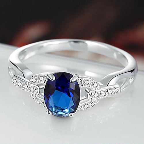 Charming Jewelry Blue Sapphire Gemstone 925 Silver Ring Wedding New Size 5-10 (7) N3