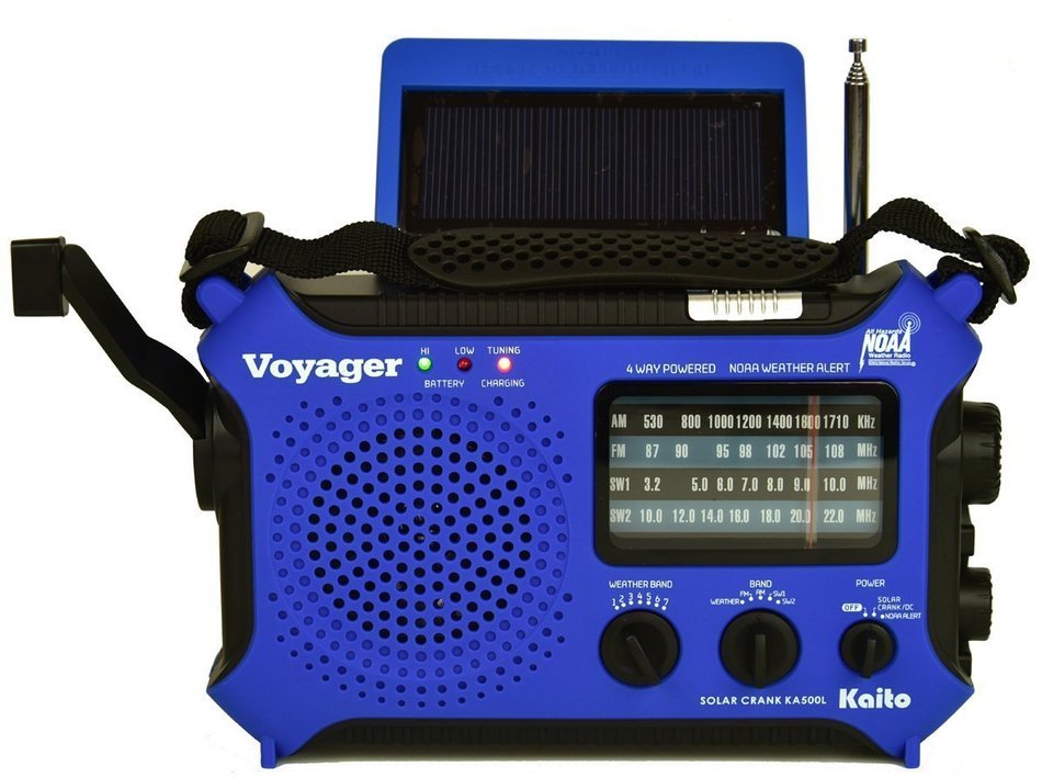 Kaito KA500L 4-Way Powered Emergency AM/FM/SW NOAA Weather Alert Radio with Solar,Dynamo Crank,Flashlight and... N23