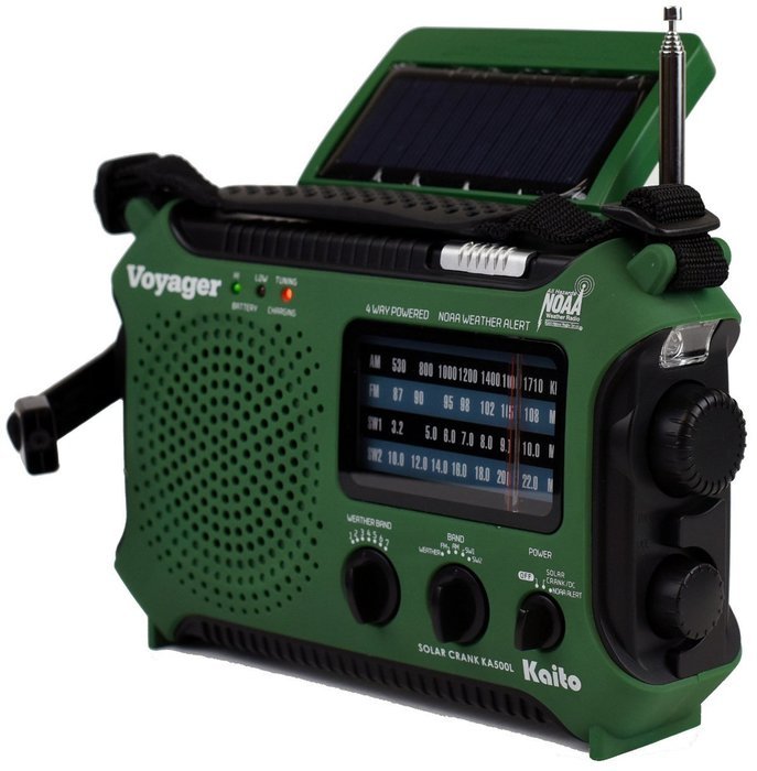 Kaito KA500L 4-Way Powered Emergency AM/FM/SW NOAA Weather Alert Radio with Solar,Dynamo Crank,Flashlight and... N25