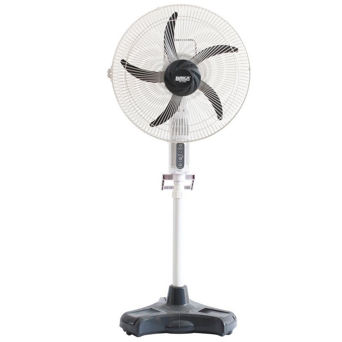 HAITRAL Rechargeable Floor Fan SF-2399R Turbo Force Air Circulator AC/DC Operated with Remote Control&LED Light N8