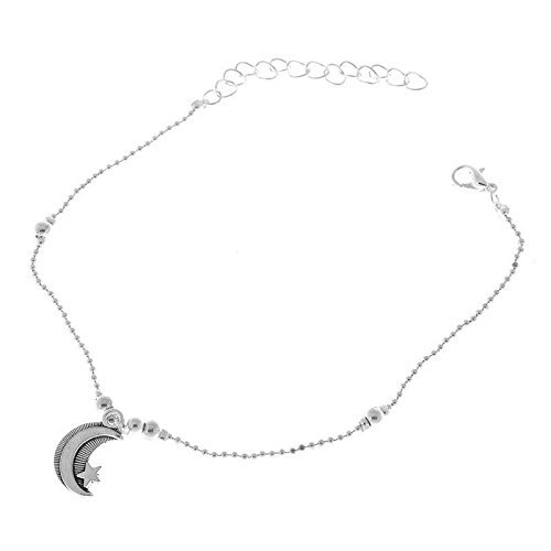 Women 925 Sterling Silver Plated Anklet Foot Chain soles Ankle Barefoot Bracelet N5