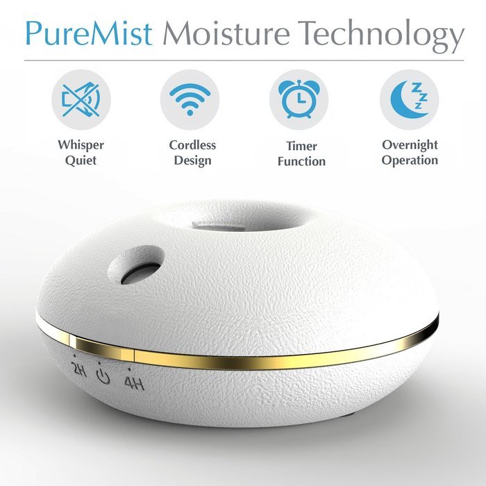 Fancii Cool Mist Personal Humidifier - Portable Mini Travel Tabletop Humidifier - USB & Battery Operated, Water... N6