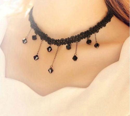 Fashion Womens Collar Choker Bib Beads Pendant Necklace Chain link Jewelry New N2