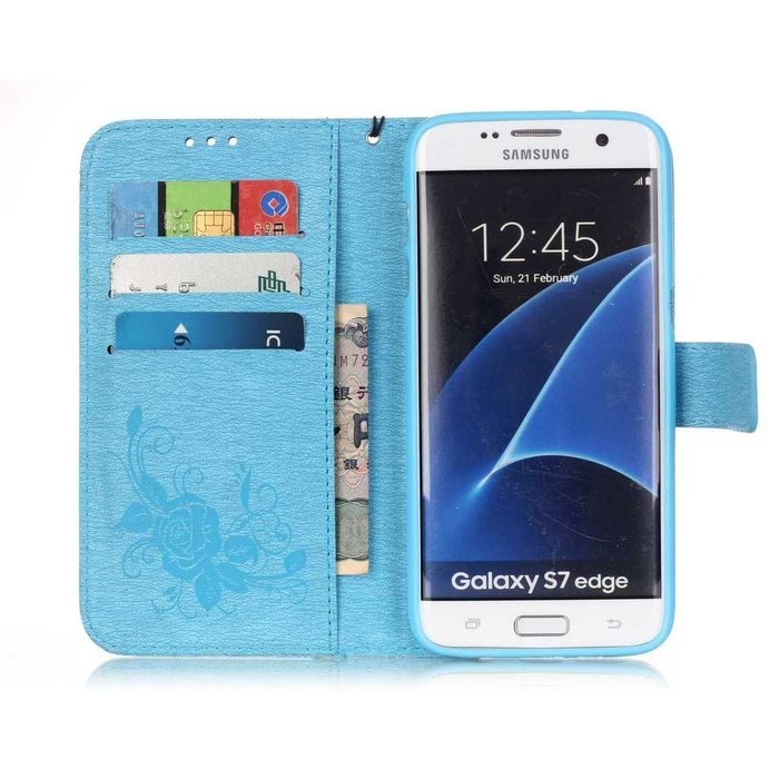 Samsung Galaxy S7 Edge Case, UNEXTATI Wallet Case for Samsung Galaxy S7 Edge, PU Leather Case with Wrist strap... N140