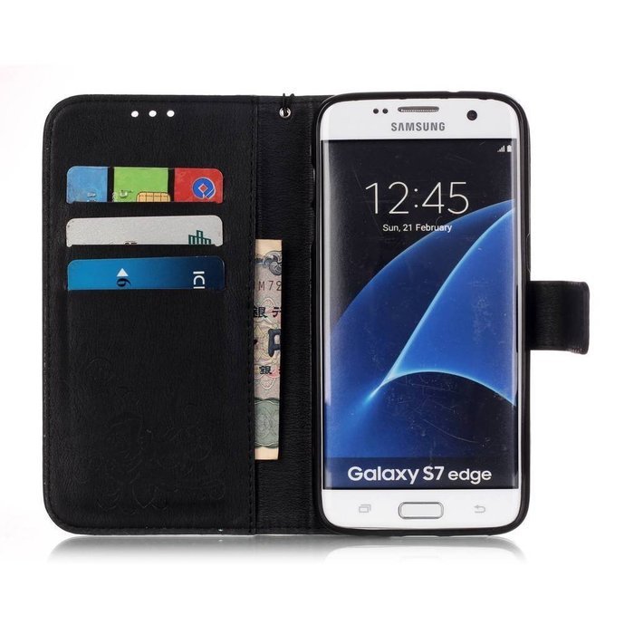 Samsung Galaxy S7 Edge Case, UNEXTATI Wallet Case for Samsung Galaxy S7 Edge, PU Leather Case with Wrist strap... N144
