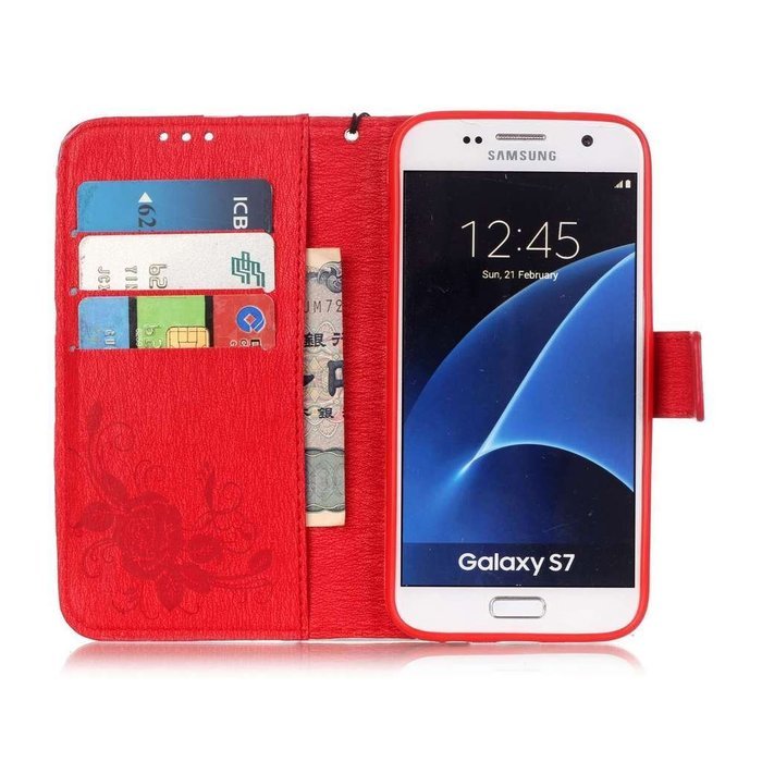 Samsung Galaxy S7 Edge Case, UNEXTATI Wallet Case for Samsung Galaxy S7 Edge, PU Leather Case with Wrist strap... N146