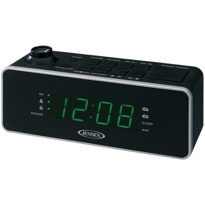 Jensen JCR-235 Projection Clock Radio Dual Alarm Snooze Black Consumer electronics