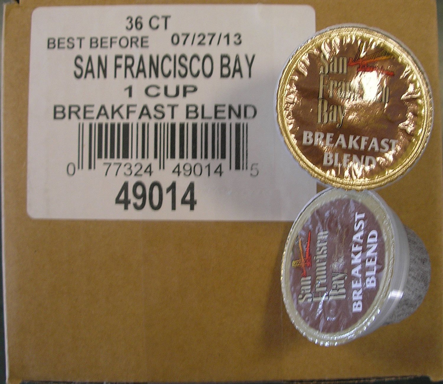 San Francisco Bay Coffee OneCup 72 Ct Breakfast Blend N2 Free Image   5190311 