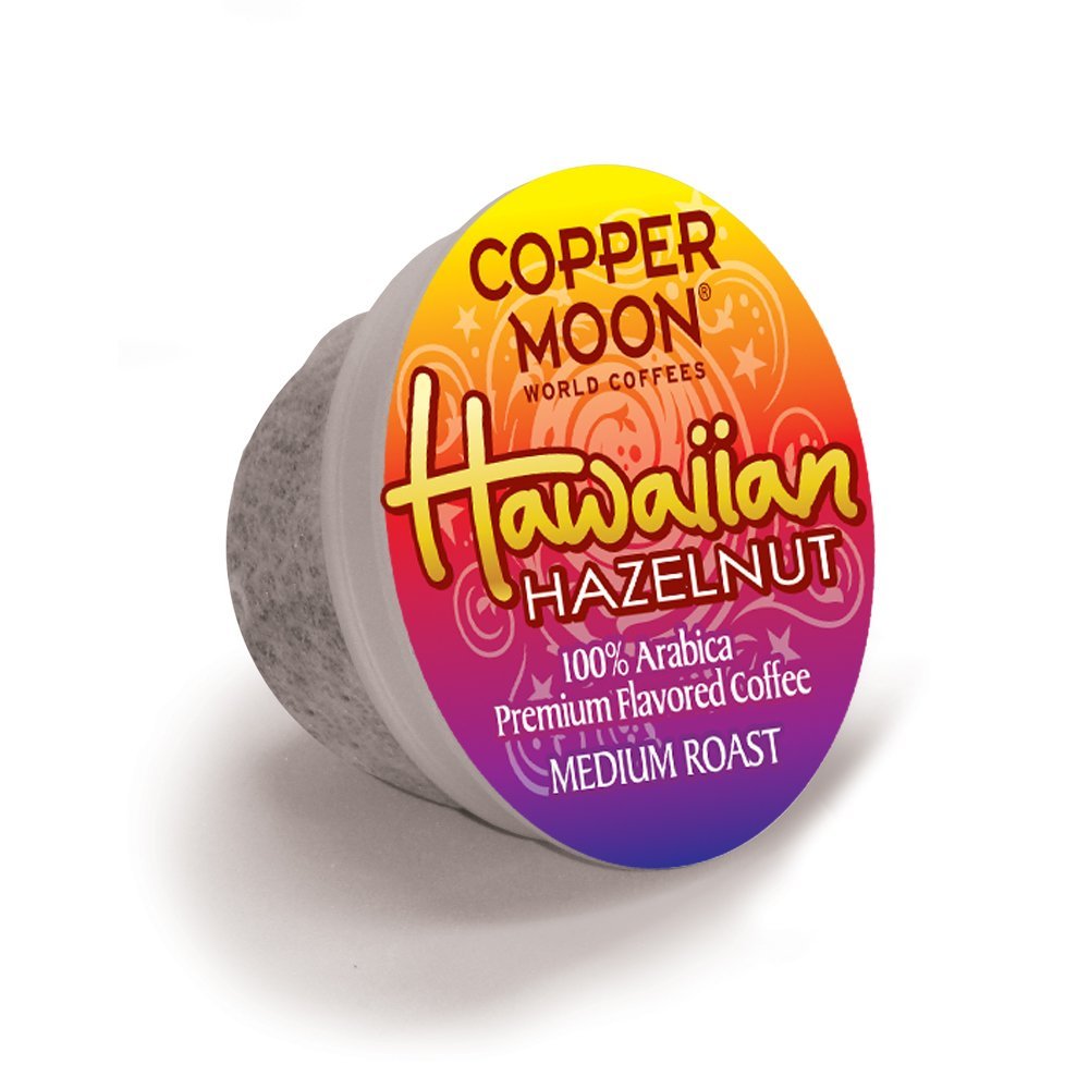 Copper Moon Coffee Hawaiian Hazelnut, Single Cups, 12 Count for Keurig