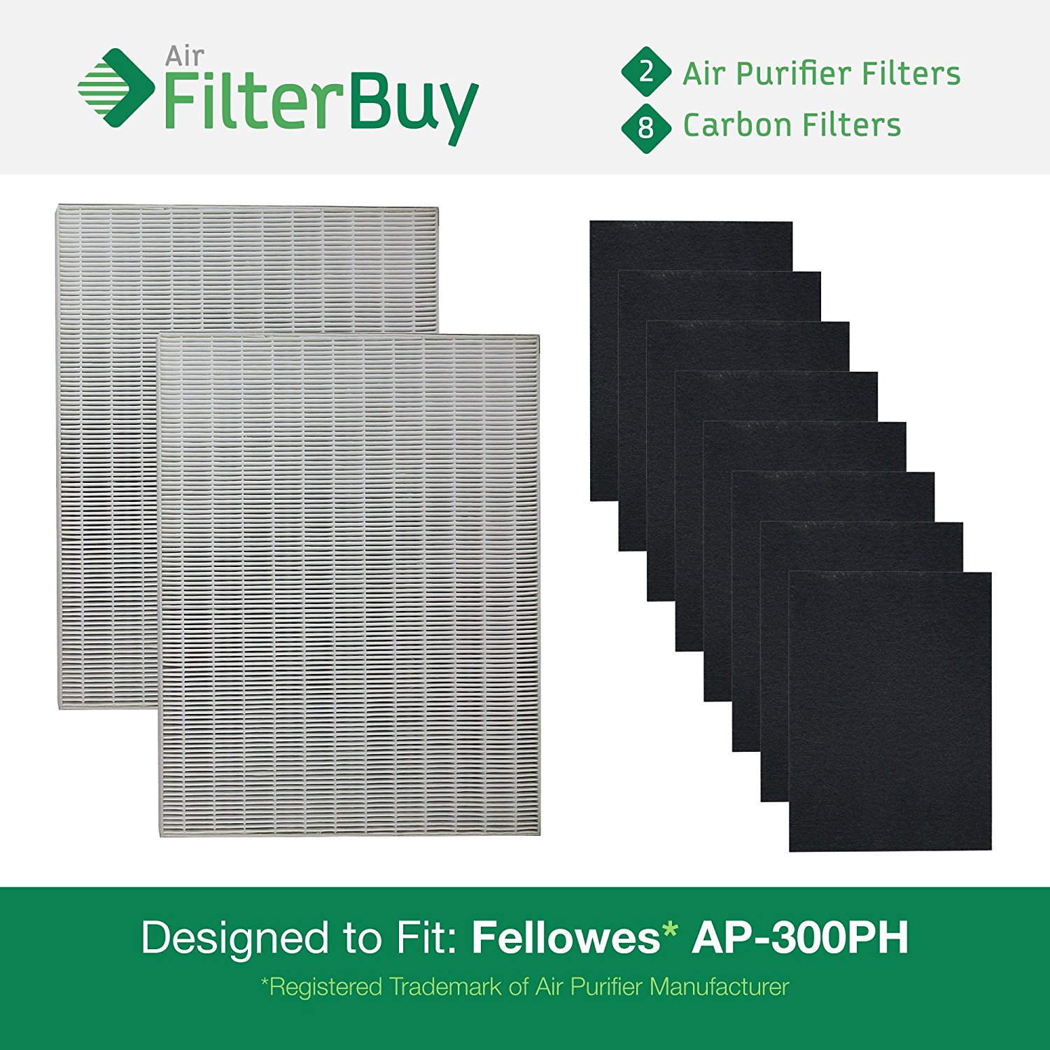 2 Fellowes HEPA Air Purifier Filters & 8 Carbon Filters. Designed by ...