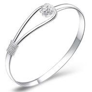 Hot Fashion Women Lady Silver Plated Bracelet Charm Bangle Cuff Jewelry Gift N3