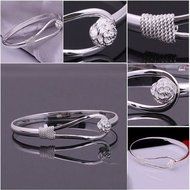 Hot Fashion Women Lady Silver Plated Bracelet Charm Bangle Cuff Jewelry Gift N4