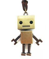 QTMY Robot Leather Chain long Necklace Jewelry Choker Collar Pendant N5