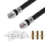 RG-6 | 25 Ft | Black | 2 Pack | UL CL2 Certified Cable Quad Shielded Coaxial Cable For Satellite TV &amp; High Speed...