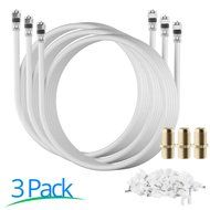 RG-6 | 25 Ft | Black | 2 Pack | UL CL2 Certified Cable Quad Shielded Coaxial Cable For Satellite TV &amp; High Speed... N4