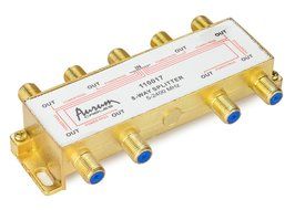 Aurum Cables 8-way Coax Cable Splitter F-type for Video VCR Cable Tv Antenna- Frequency Range 5-2400 Mhz 3-pack N2