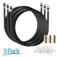 RG-6 | 25 Ft | Black | 2 Pack | UL CL2 Certified Cable Quad Shielded Coaxial Cable For Satellite TV &amp; High Speed... N6