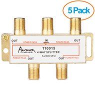 Aurum Cables 8-way Coax Cable Splitter F-type for Video VCR Cable Tv Antenna- Frequency Range 5-2400 Mhz 3-pack N3