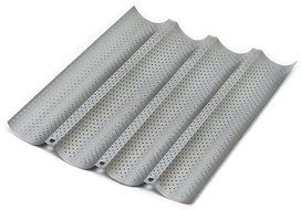 E-UNIONA 4 Rows Perforated Non-Stick French Bread Pan
