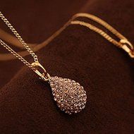 Lady Gold/Silver Plated Crystal Chain Charm Pendant Statement Necklace Jewelry