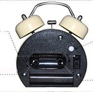 Surborder Shop Creative Twin Bell Analog Alarm Clock Battery Operated - Loud Alarm Clock 3" Beige N5