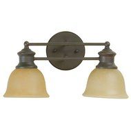 Craftmade 19812AG2 Vanity Light with Tea-Stained Glass Shades, Aged Bronze Finish by Craftmade