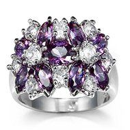 Noble Jewelry Fashion 925 silver Amethyst wedding ring for women size6-10 (8) N2