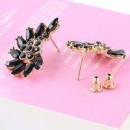 New Crystal Rhinestone Ear Stud Earrings Elegant Women Angle Wings Eardrop Studs N5